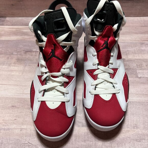 Air Jordan 6 Retro White/Carmine-Black Mens Sneakers Size 7.5 main image 12